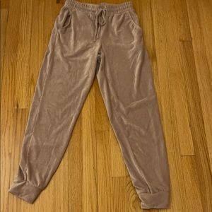 Velvet pink joggers size small